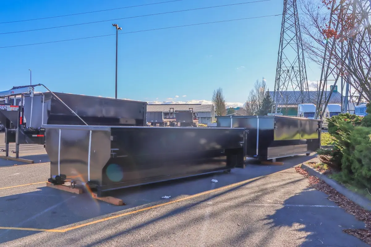 Roll-off dumpster ready for waste disposal at job site for Construction Dumpster Rental in Fort Hood